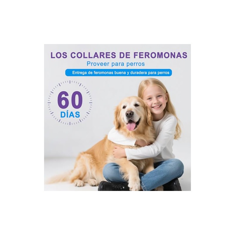 8 Pieza Collar Feromonas para Perro,Ajustable Calmante Collar para Perro,Collar