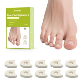 Bukihome 100 Pack Foam Toe Separators - Correct Overlapping Toes and Reduce Friction - Breathable and Comfortable, Foam Toe Spacers for Women