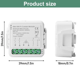 WiFi Smart Roller Shutter Switch Module, WiFi Smart Built-in Switch, Roller Shutter Switch Module with Runtime Setting for Curtains, Blinds and Awnings, Compatible with Google Home/Smart Life/Tuya