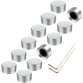 SOLUTEK Footswitch Topper Guitar Pedal Button Caps with 3 Set Screws and Protective Fitting Increasing Accuracy,Comfort for Common Switches diameter of 3/8"| SOLUTEK BUTTONS V1 12Pcs Silver