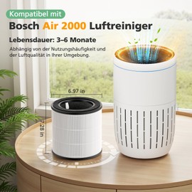 Air 2000 Replacement Filter for Bosch Air 2000 Air Purifier, 3-in-1 HEPA Filter with High Efficiency Activated Carbon and Pre Filter