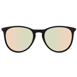 Long Keeper Retro Round Sunglasses Women's Polarised Sunglasses Vintage Round Unisex Polarised Sunglasses Women Men UV400, Black #3