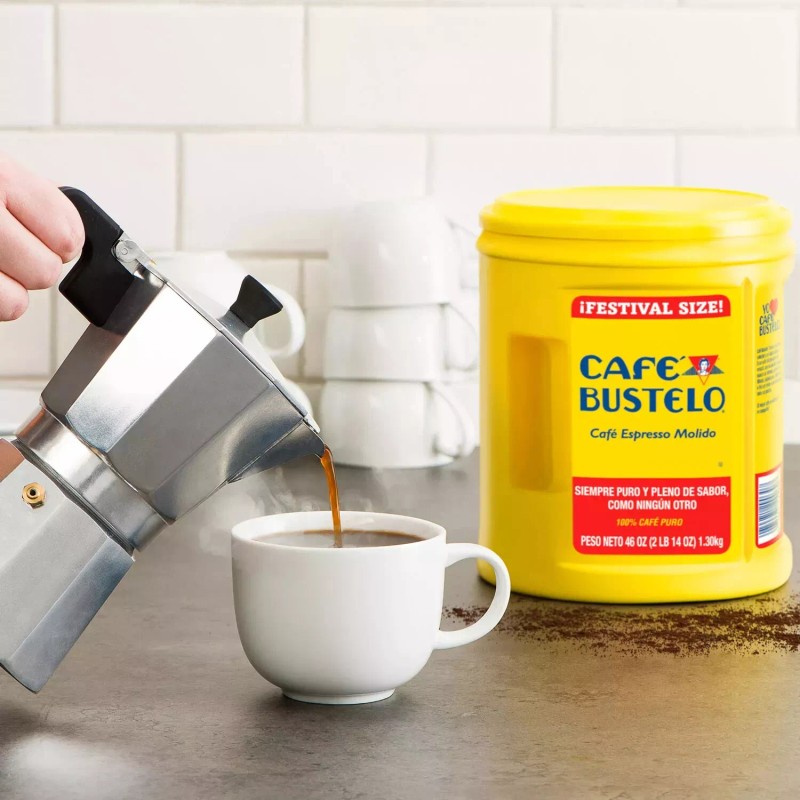 Café Bustelo Festival Size Dark Roast Ground Coffee, Espresso (46