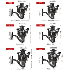 Spinning Fishing Reel, 13+1 Ball Bearings Spinning Reel 1000-6000 Series CNC Aluminum Spool & Handle Lightweight Hollow Carp Fishing Reel - Saltwater & Freshwater Fishing