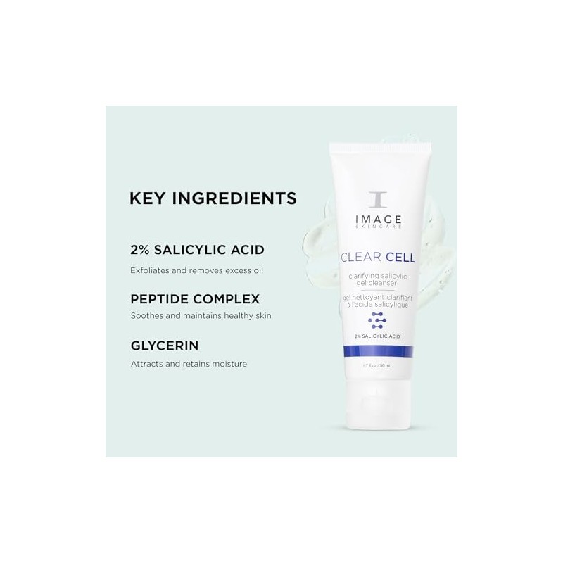 Image Skincare Limpiador Gel Salicílico Clear Cell Facial Espumoso Suave