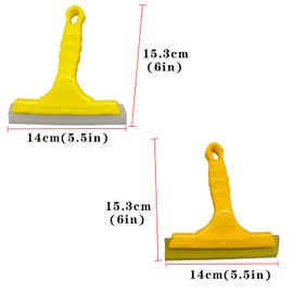 GWEITOOL 2Pcs Small Squeegee Silicone Blade & PU Blade,Window Tint Squeegee Mini Squeegee for Shower Glass Doors,Window,Mirrors,Car Window&Windshield