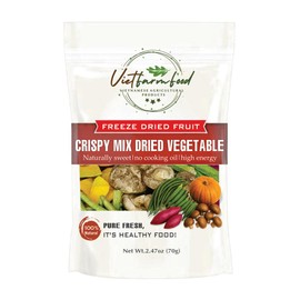 CRISPY MIX DRIED VEGETABLES 2.47 oz (70g) VIETFARMFOOD: Freeze-dried, no sugar added, naturally sweet. Nutritious, pure, and crunchy. Great for snacking, toppings, desserts, or healthy gifting.