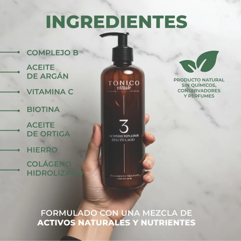 Vittale Kit 3 Pasos Crecimiento Reparador Cabello Lacio