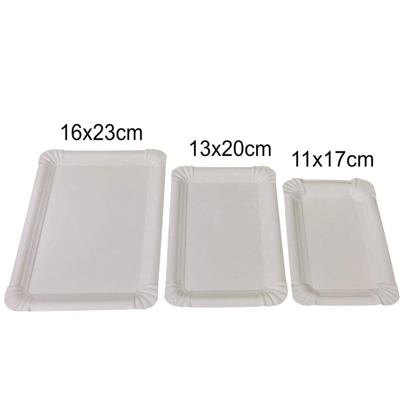 Wimex 100 Flat Paper Plates White Square 11 x 17