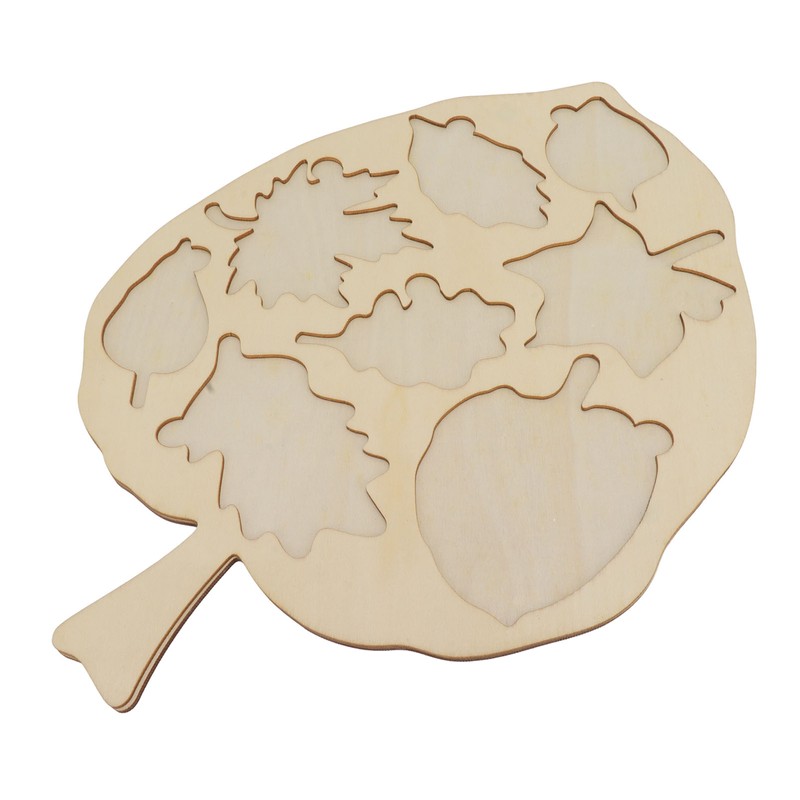 Wooden Leaf Shaped Puzzle Children Party Funny Jigsaw Puzzles Educational