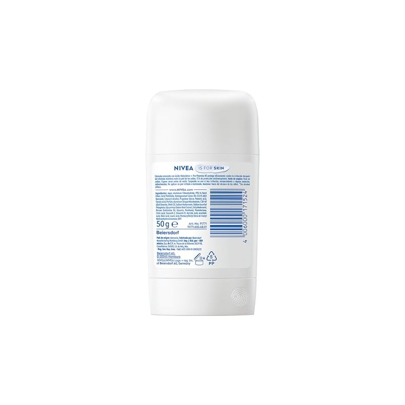 NIVEA Desodorante Antitranspirante Derma Control Defend en Barra 50g, Para