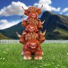 Nemesis Now Highland Totem Highland 3 Cows Figurine, Resin, Brown,