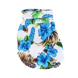 Midlee Blue Hibiscus Hawaiian Dog Shirt (Large)- Summer Big Pet Outfit Beach Pool