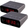 auvisio Set of 2 FM Radio Alarm Clock with 2