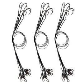 Wire Leader Hook Rig 18pcs-36pcs Nylon Coated Wire Line Leaders with Crane Swivels and Baitholer Hooks,Fishing Lure Bait Rig Saltwater 2-2/0