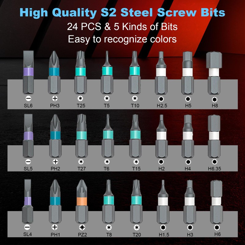LeCoirrax 24 In 1 Magnetic Screwdriver Set, DIY Ratchet Mini