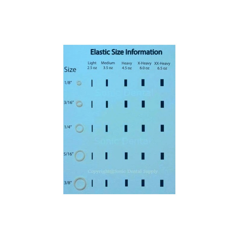 Clear 3/8 INCH Heavy 4.5 oz ORTHODONTIC ELASTICS -BRACES -