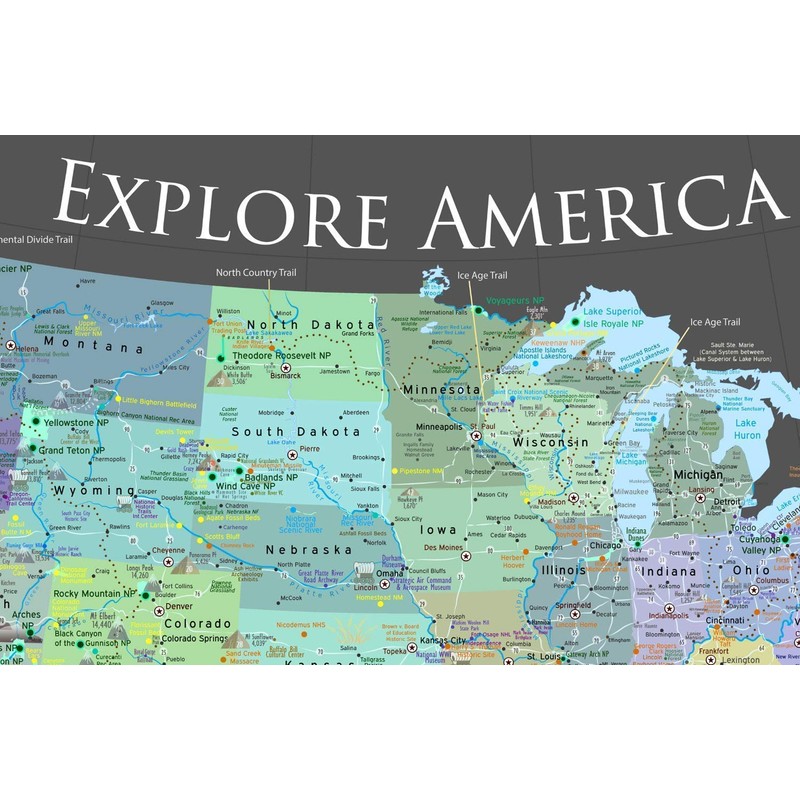 National Parks Push Pin Map - Explore America Map -