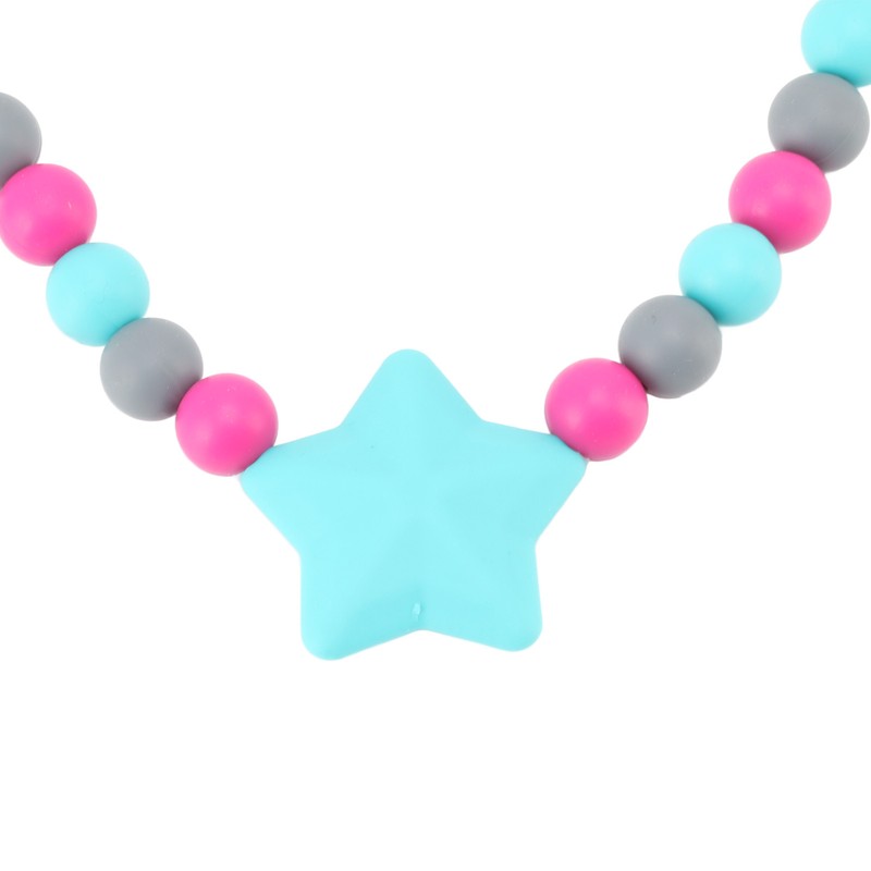 Silicone Baby Teething Necklace Soft Flexible Safe Infant Toddler Teether