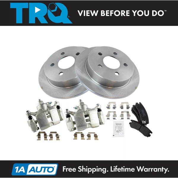 TRQ Rear Brake Calipers Ceramic Pads Rotors for Century Regal
