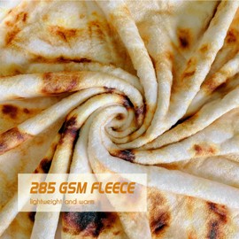 CASOFU Burritos Giant Flour Tortilla Novelty Throw Blanket for Your Family, Soft and Comfortable Flannel Taco Blanket. (Yellow, 80 inches)