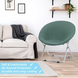 Saucer Chair Cover, Stretch Round Moon Chair Cover, Removable Spandex Jacquard Fabric Soft Saucer Chair Covers for Adults, Machine Washable