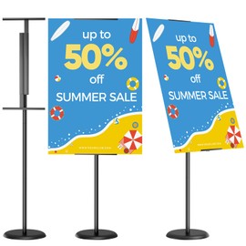 Newzueby Adjustable Heavy Duty Poster Stand for Display - Floor Standing Poster Sign Stand Metal with 180° Angle Rotation, Great for Events, Advertising, and Direction Board & Foam Poster