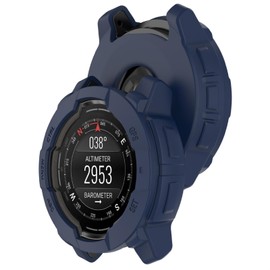 GIOPUEY Hülle Kompatibel mit Garmin Instinct 3 45mm, [2 Stück] Schutzhülle Weich TPU Silikon Schutz Case Cover - Dark Blue