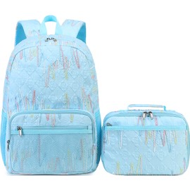 JIANYA Kids Backpack for School, Lightweight Girls Backpack with Lunch Box Elementary Children's School Book Bag