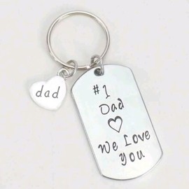 Family Keychain Gift for Father Mother Son Daughter Grandpa Grandma Uncle Aunt Niece Friends, Inspiration, Mother’s Day, Number One Dad, Small
