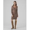 VERO MODA Female Knitted Dress VMHOLLYREM Long Dress, Brown Lentil