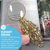 Gold Magnifying Glass with oval floral and leaf pattern, Handy