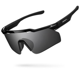 APEXUP Sports Polarized Sunglasses for Men Women, UV400 Protection Men's Sunglasses for Cycling, Fishing (Grey)