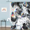 JAWO Black and White Marble Shower Curtain Cool Colorful Gouache