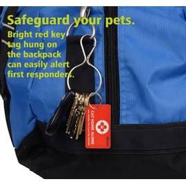 My Cats are Home Alone Alert Key Tag Keychain Emergency Contact Wallet Card Folded - 2 Writable Back Sides (CAT Emergency Wallet Card & Tag)…