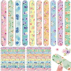 60 Pack Flower Board Nail File for Women Colorful Floral Double Sided Emery Boards Bulk Manicure Tools Party Favors Summer 10 Designs Floral Gifts for Guests Bachelorette Bridal Wedding