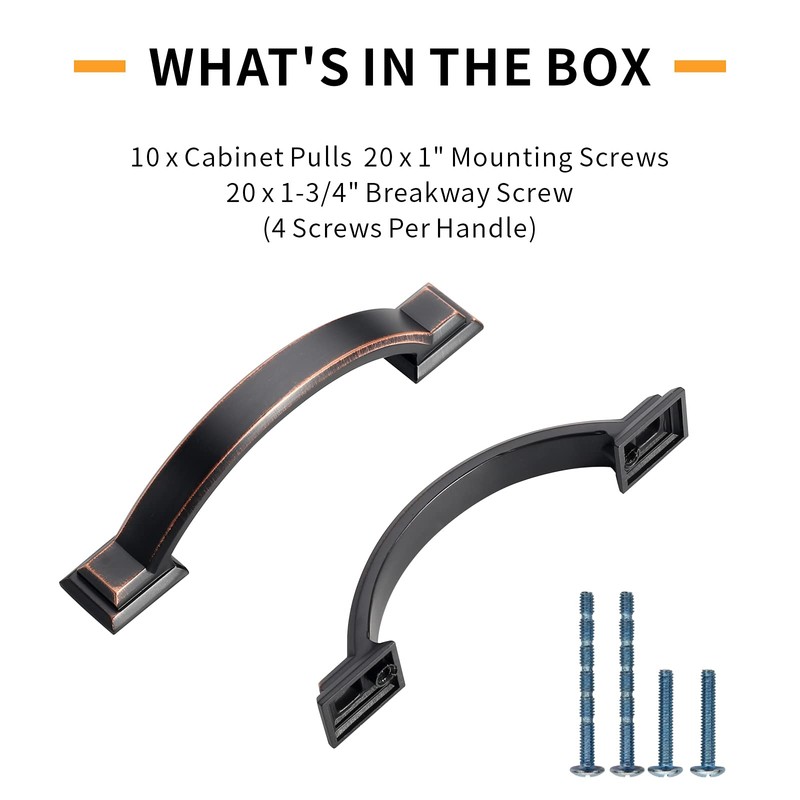 AOOTOCH 10 Pack 5 inch Cabinet Pulls Oil Rubbed Bronze