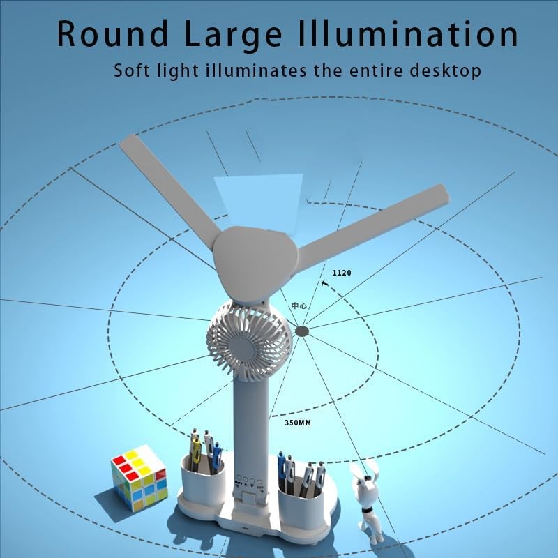 LED Desk Lamp Light with 2 Pen Holders, Time, Date,