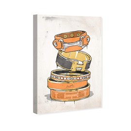 Wynwood Studio Fashion and Glam Wall Art Canvas Prints 'Arm Candy Two' Accessories Home Décor, 16" x 24", Orange, Gold