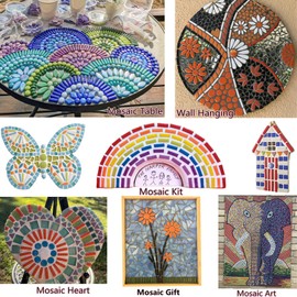 Youway Style Mosaic Tiles for Crafts Bulk,200g Mixed Colors Mosaic Glass Pieces,Strips Shapes Glass Tiles for DIY Crafts Art,Mosaic Supplies and Mosaic Projects (Multi-Green)