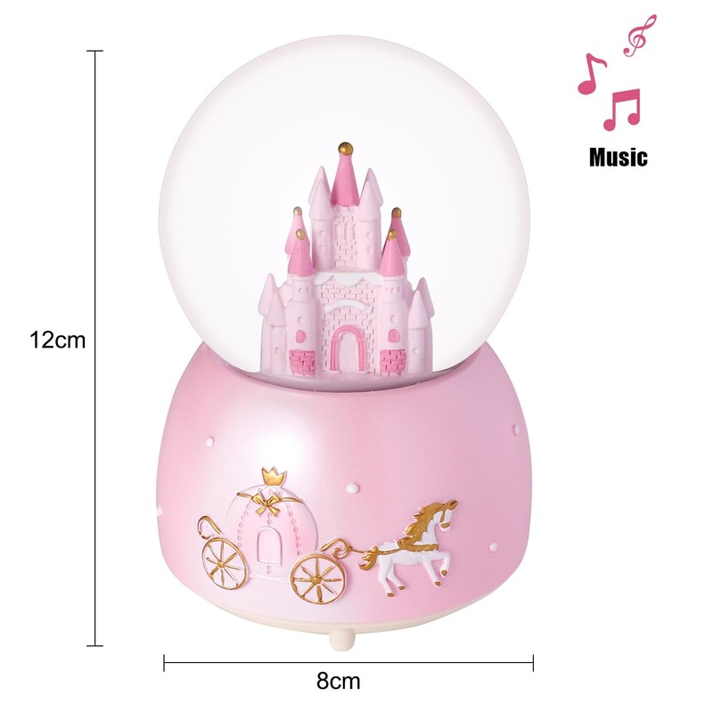 Light Up Musical Snow Globe Rotating Crystal Ball Music Box