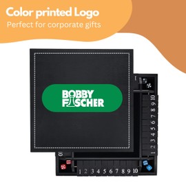 WE Games Custom Logo Printed 4 Player Shut The Box Game with Lid, Black Stained Wood, Large Coffee Table Size 14 Inches, Personalized Dice Board Games, Perfect for Home or Bar