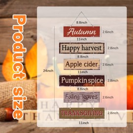 Hotop Fall Decorations for Home Thanksgiving Hanging Signs Metal Wall Plaque Autumn Wall Hanging Decor for Home Thanksgiving Autumn Office Indoor Outdoor Door Decor Sign(Classic Color)
