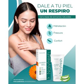 Nalyfresh Gel Hidratante con Aloe Vera, Calendula Officinalis, Mimosa Tenuiflora y Quercus Robur, Ingredientes Naturales 75 ML