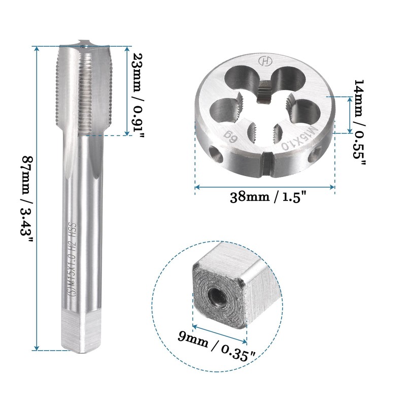 QUARKZMAN M15 x 1 mm Metric Tap and Round Die