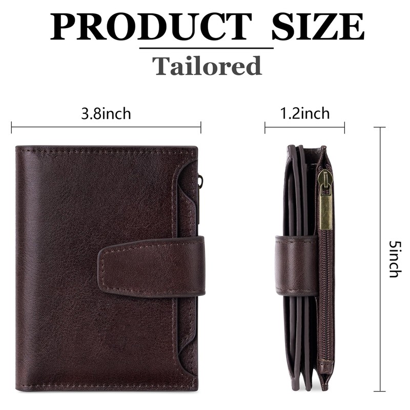 Airkit Small Wallet Women RFID Blocking Genuine Leather Bifold Compact