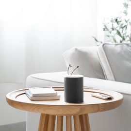 Mkono Plush Lined Eyeglasses Holder Metal Protective Glasses Holder Stand Glasses Storage Organizer Case for Table Desk (1, Black)