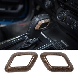 JeCar for Ford F150 Gear Shifter Head Trim Cover Frame Deacorative Trim Cover Frame for Ford F150 2015 2016 2017 (Wood Grain)