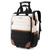 Rolling Puffer Backpack for Women, Travel Backpack with Wheels, 16