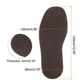 sourcing map 1Pair Shoe Rubber Full Sole Repair 4mm Thickness Replacement Bottom Non-Slip for Leather Shoes, Brown